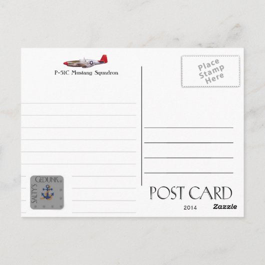 TUSKEGEE AIRMEN P-51C MUSTANG PILOTS BRIEFKAART (Achterkant)