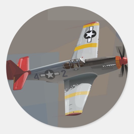 Tuskegee Airmen Ronde Sticker (Voorkant)