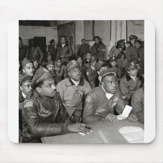Tuskegee Airmen tijdens Briefing Tweede Wereldoorl Muismat (Voorkant)
