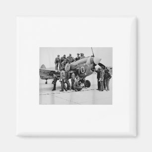  Tuskegee piloten VS Black History World Wa Magneet