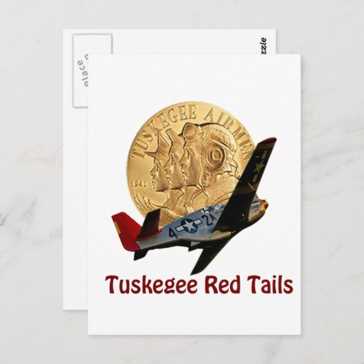 Tuskegee Red tail Briefkaart (Voorkant / Achterkant)