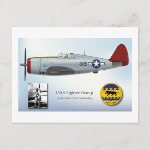 Tuskegee "Red Tail" P-47C Thunderbolt Briefkaart