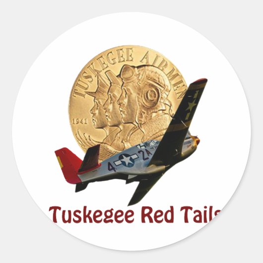 Tuskegee Red tail Ronde Sticker (Voorkant)