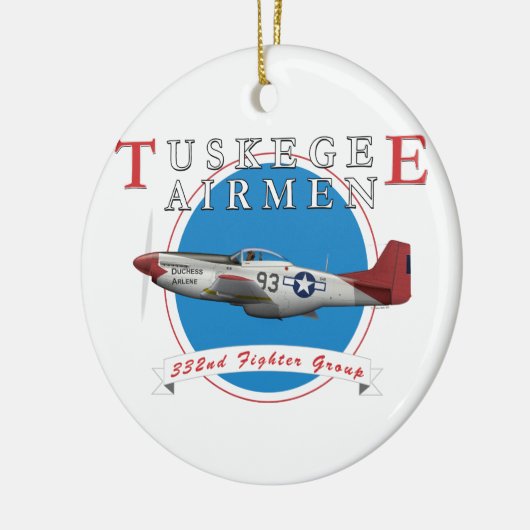 Tuskegee Red Tails Keramisch Ornament (Links)