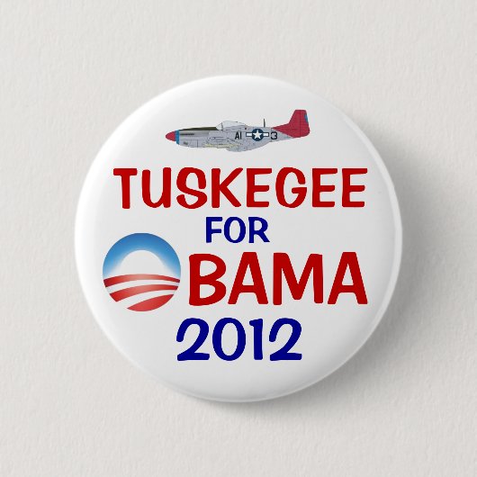 Tuskegee voor Obama Ronde Button 5,7 Cm (Voorkant)