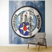 TUSKGEE LUCHTVAARTFOTO-ACHTERGROND WANDKLEED (In situ)