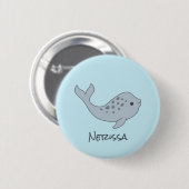 Tuskless Narwhal Naam Button (Voorkant /achterkant)