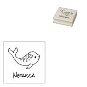 Tuskless Narwhal Naam Rubber Stempel (Gestempeld)