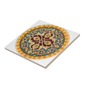 tusscaanse gele groene bloempatroontegels tegeltje (Zijkant)