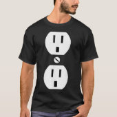 tussen 2\Couple Plug Socket Matching Costume Funny T-shirt (Voorkant)