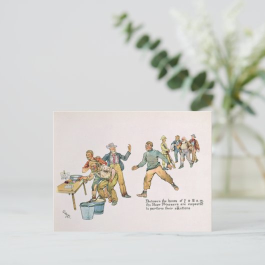 Tussen 7 en 8 uur briefkaart (Staand voorkant)