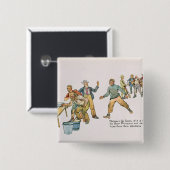 Tussen 7 en 8 uur vierkante button 5,1 cm (Voorkant /achterkant)