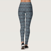 Tussen blauwe abstracte aquarel kunst leggings (Achterkant)