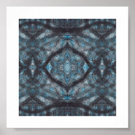 Tussen blauwe abstracte aquarel kunst poster