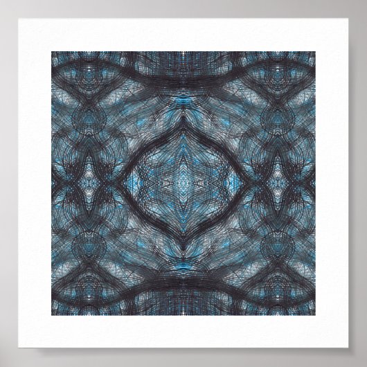 Tussen blauwe abstracte aquarel kunst poster (Voorkant)