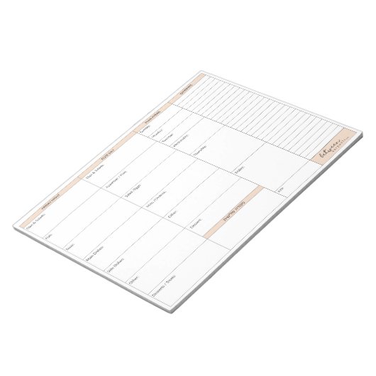 Tussen Carpools Shabbos Menu Plan Notitieblok (Schuin)