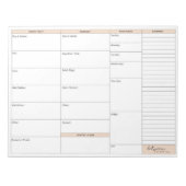 Tussen Carpools Shabbos Menu Plan Notitieblok (Voorkant)