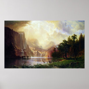 Tussen de bergen van Sierra Nevada door Bierstadt Poster