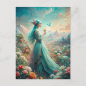 Tussen de bloemen briefkaart (Voorkant)