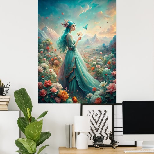 Tussen de bloemen poster (Thuiskantoor)