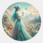 Tussen de bloemen ronde sticker (Voorkant)