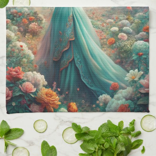 Tussen de bloemen theedoek (Gevouwen)