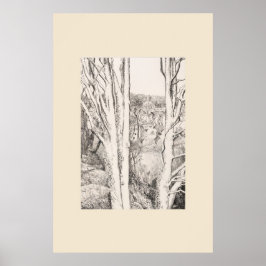 Tussen de bomen Cornwall Eleanor Hughes herdruk Poster