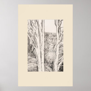 Tussen de bomen Cornwall Eleanor Hughes herdruk Poster