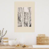 Tussen de bomen Cornwall Eleanor Hughes herdruk Poster (Keuken)