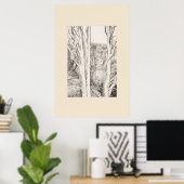 Tussen de bomen Cornwall Eleanor Hughes herdruk Poster (Thuiskantoor)