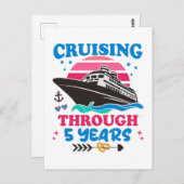 Tussen de golven door 5 jaar getrouwd briefkaart (Voorkant / Achterkant)