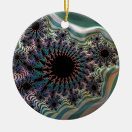 Tussen de keramische decoratie van vouwen