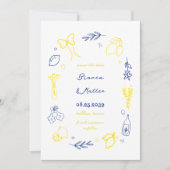 Tussen de oren Italiaans handgetekend citroenen ka Save The Date (Voorkant)