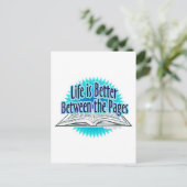 Tussen de pagina's Blauwe stijl Briefkaart (Staand voorkant)