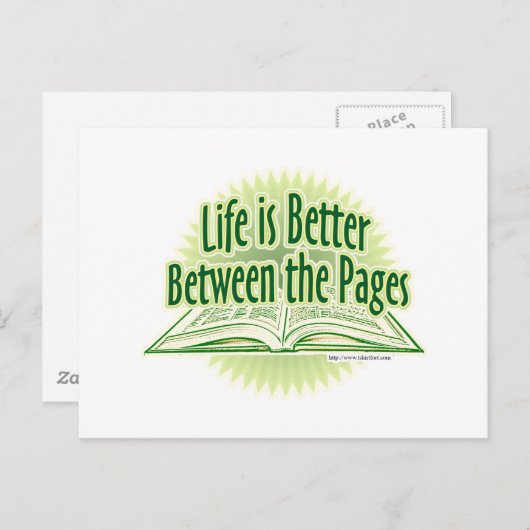 Tussen de pagina's Groene Stijl Briefkaart (Voorkant / Achterkant)