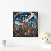 Tussen de sterren kasteel kristallen bal fantasy k vierkante klok (Huis)