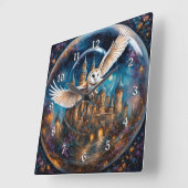 Tussen de sterren kasteel kristallen bal fantasy k vierkante klok (Hoek)