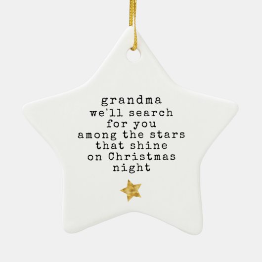 Tussen de sterren Memorial Liefdevolle Herdenking Keramisch Ornament (Achterkant)