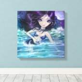 Tussen de zachte zeemeermin-kunstprint omwikkeld c canvas afdruk (Insitu (Houten vloer))