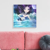 Tussen de zachte zeemeermin-kunstprint omwikkeld c canvas afdruk (Insitu (Woonkamer))