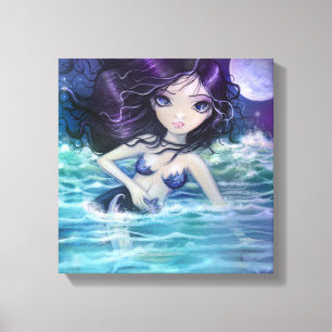 Tussen de zachte zeemeermin-kunstprint omwikkeld c canvas afdruk