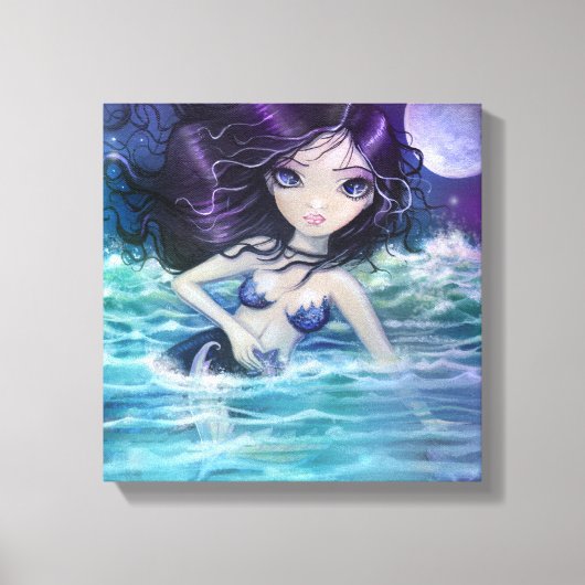 Tussen de zachte zeemeermin-kunstprint omwikkeld c canvas afdruk (Voorkant)