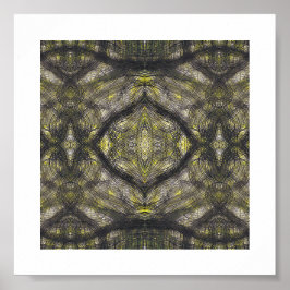 Tussen donkergeel abstract watercolorkunst poster