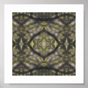 Tussen donkergeel abstract watercolorkunst poster