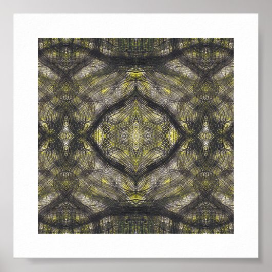Tussen donkergeel abstract watercolorkunst poster (Voorkant)