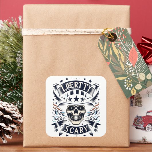 Tussen duisternis en licht vierkante sticker (Feestdagen)