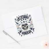 Tussen duisternis en licht vierkante sticker (Envelop)