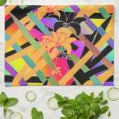 Tussen elkaar gevlochten bloemen theedoek (Gevouwen)