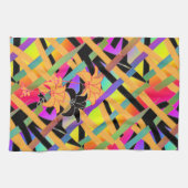 Tussen elkaar gevlochten bloemen theedoek (Horizontaal)