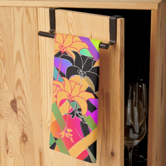 Tussen elkaar gevlochten bloemen theedoek (Derde Gevouwen)